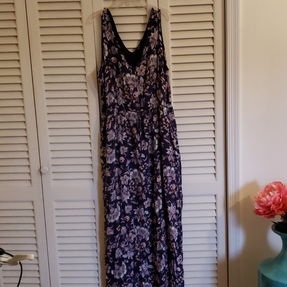 Lucky brand sleeveless flower print Maxi d…